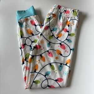 Festive Light Bulb Print Kids Pajama Bottoms